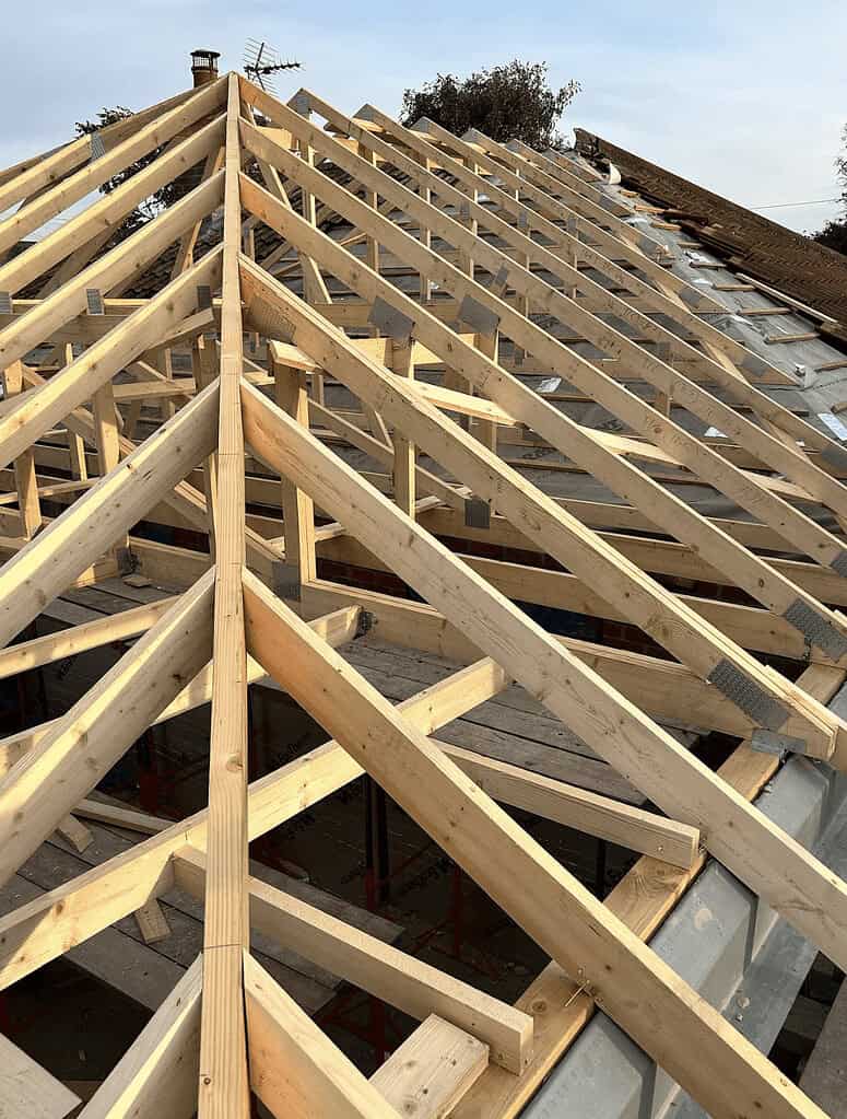 New roof frame construction for renovation project - full roofing services by 360 Renovations and Builders.